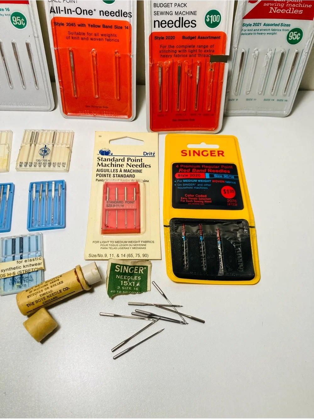 Vintage Assorted Sewing Machine Needles Assortment incl Singer